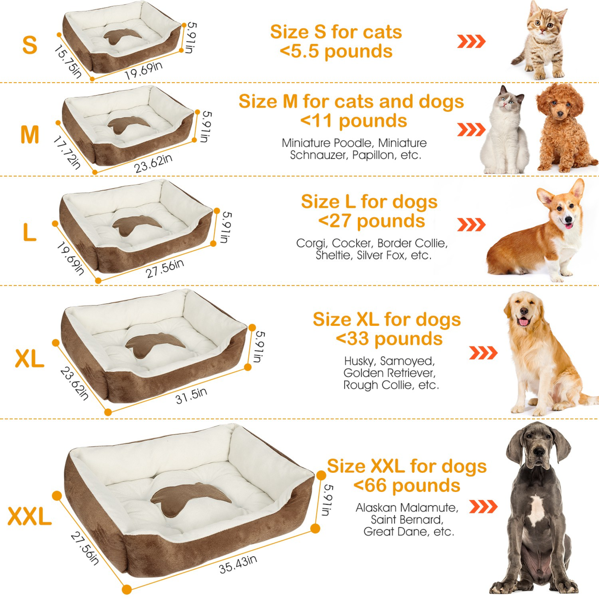 Premium Plush Pet Bed – Fluffy PP Cotton Filling for Dogs & Cats