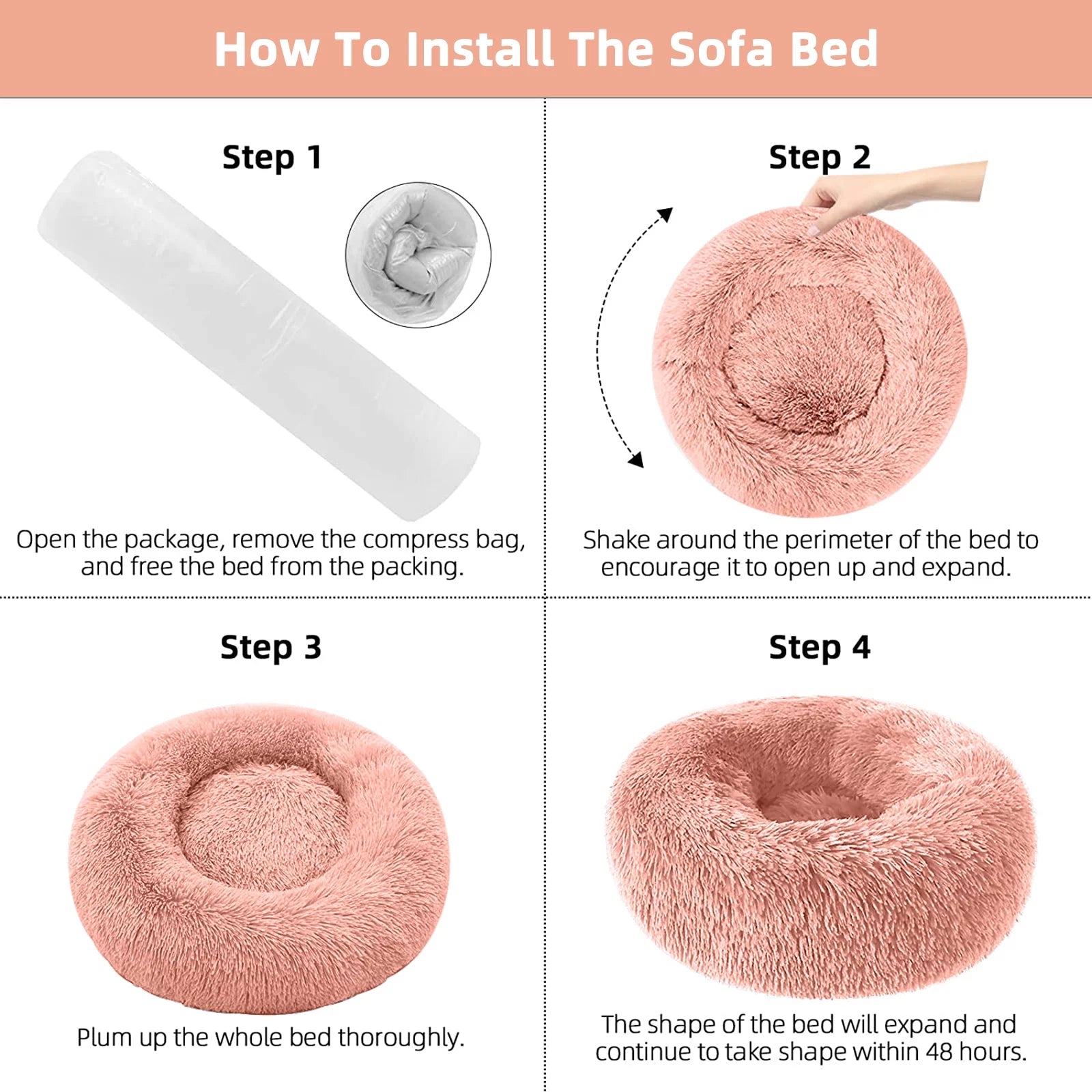 Round Calming Pet Bed