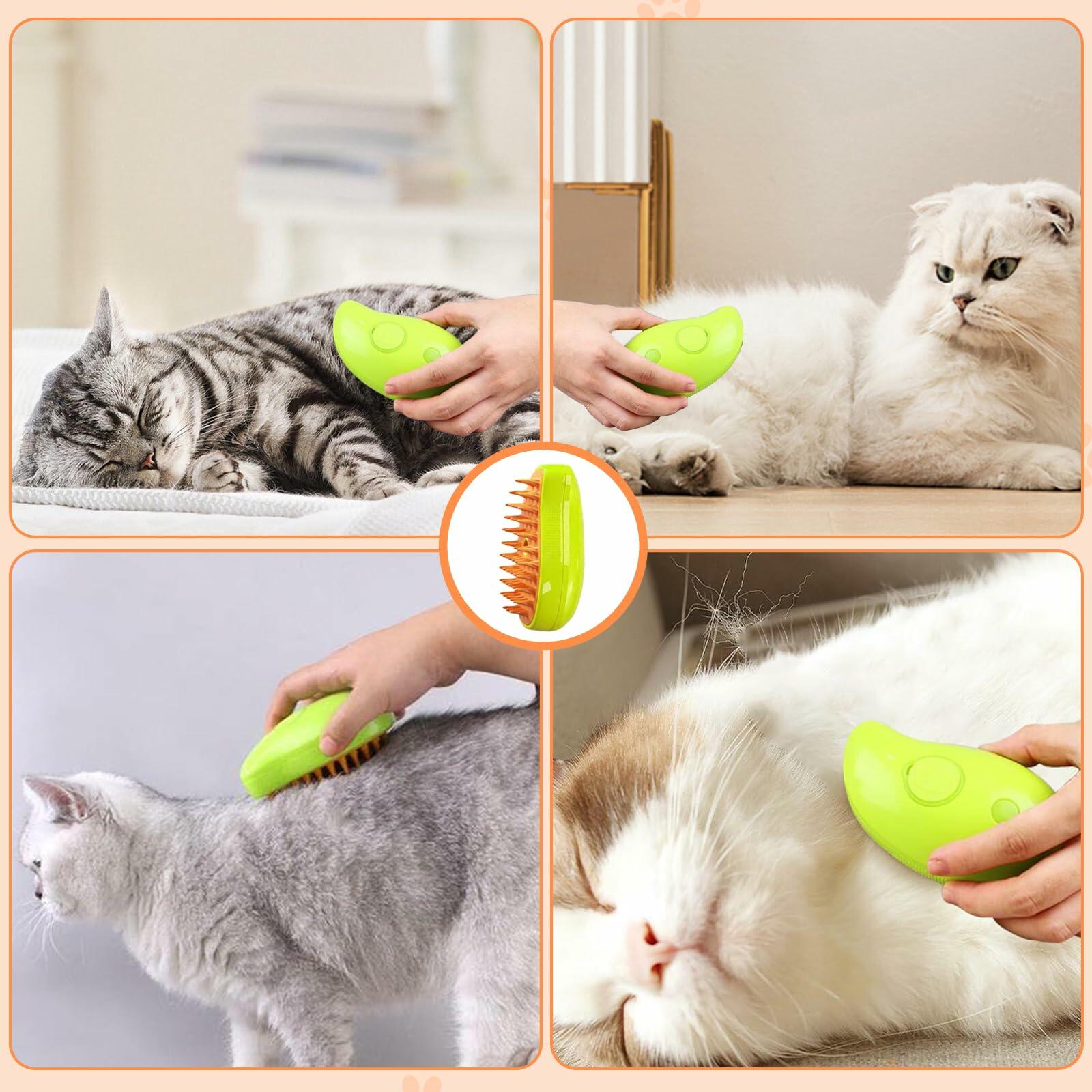 3-in-1 Steam Pet Grooming Brush – Self-Cleaning Hair Remove