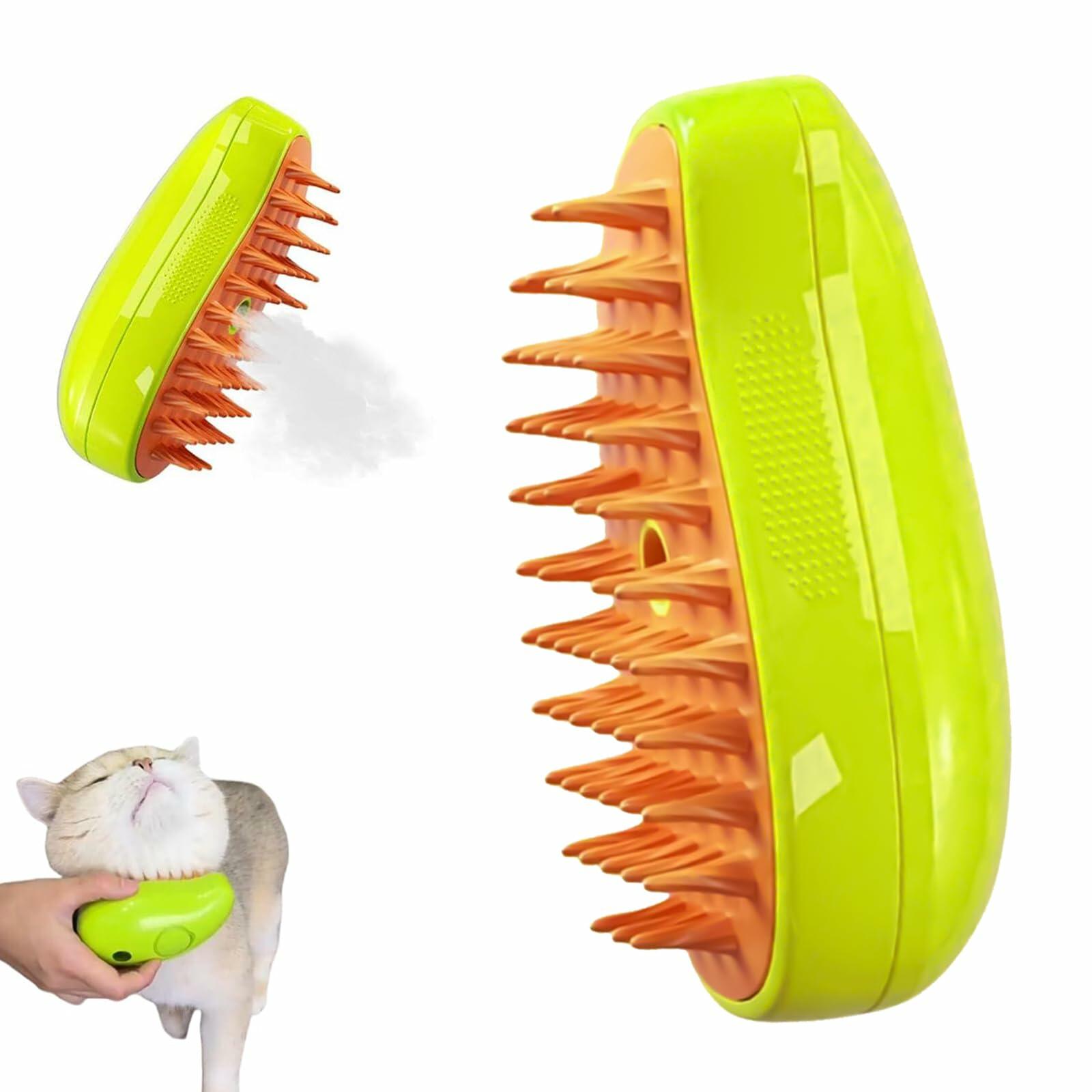 3-in-1 Steam Pet Grooming Brush – Self-Cleaning Hair Remove